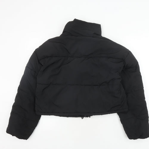 H&M Women's XS Black Puffer Jacket Cropped Winter