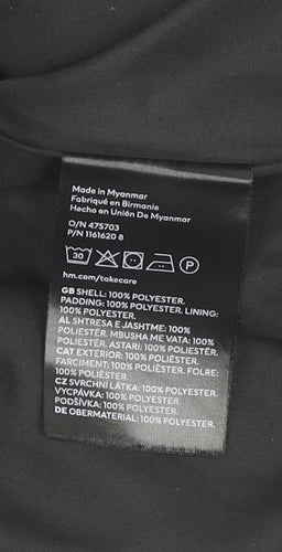 H&M Women's XS Black Puffer Jacket Cropped Winter