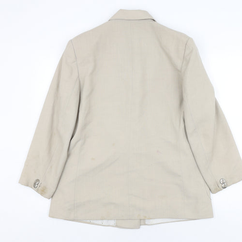 Canda Women's Beige Double-Breasted Suit Jacket Size 14