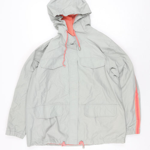 Agenda Women's Grey Hooded Anorak Jacket Size 16