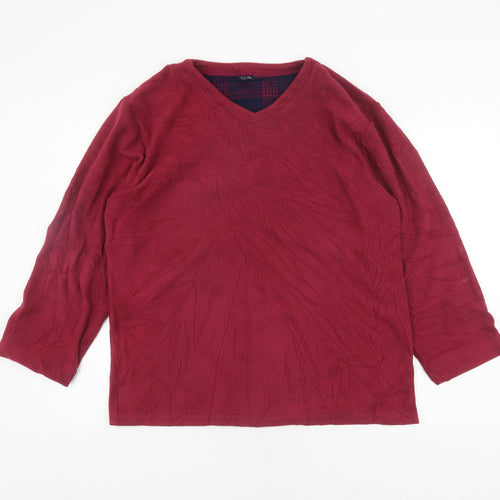 Champion Unisex Red Pullover Sweatshirt M V-Neck Casual