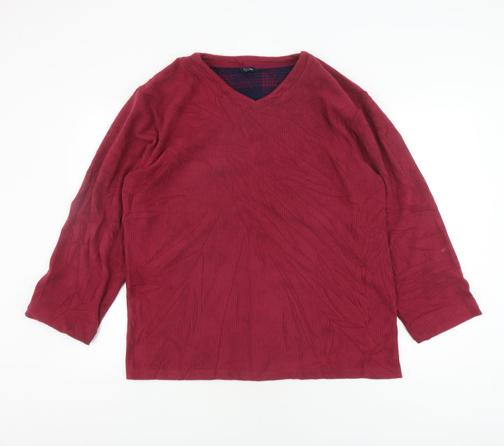 Champion Unisex Red Pullover Sweatshirt M V-Neck Casual