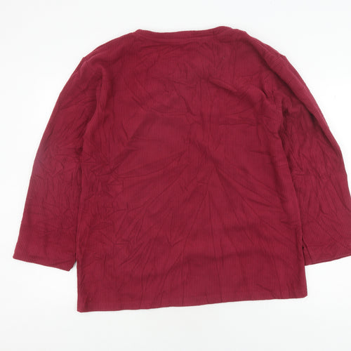 Champion Unisex Red Pullover Sweatshirt M V-Neck Casual