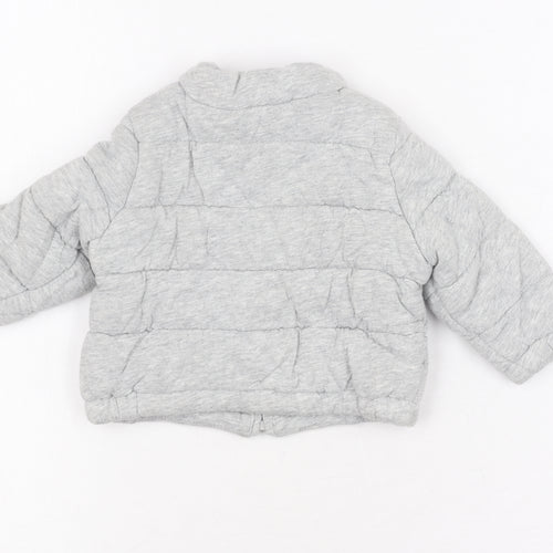 Baby Gap Unisex Grey Puffer Jacket 0-6 Months Cotton