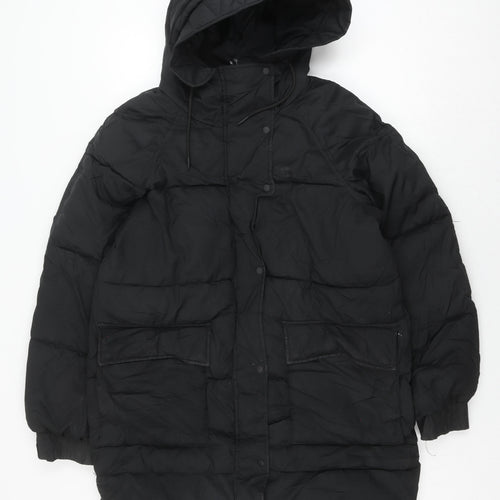 H&M Women's Black XS Puffer Jacket Hooded Winter Coat
