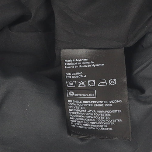 H&M Women's Black XS Puffer Jacket Hooded Winter Coat