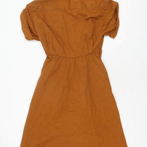 Zara Women's Brown Shirt Dress S Midi Casual