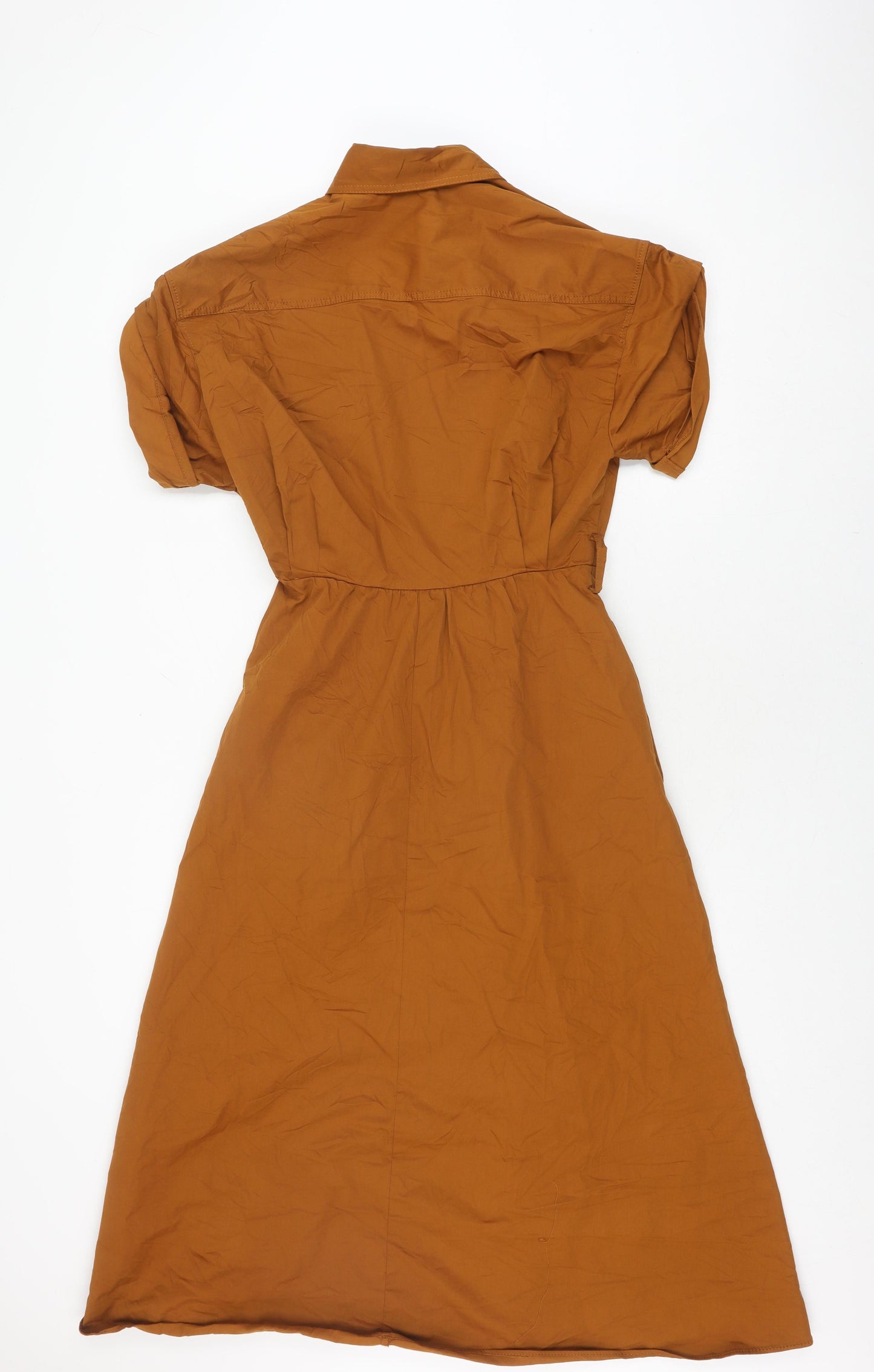 Zara Women's Brown Shirt Dress S Midi Casual