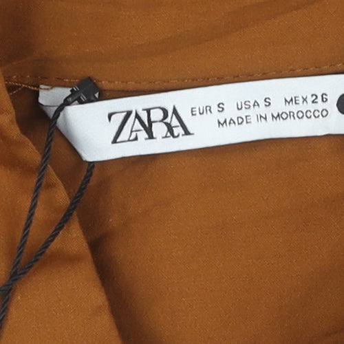 Zara Women's Brown Shirt Dress S Midi Casual