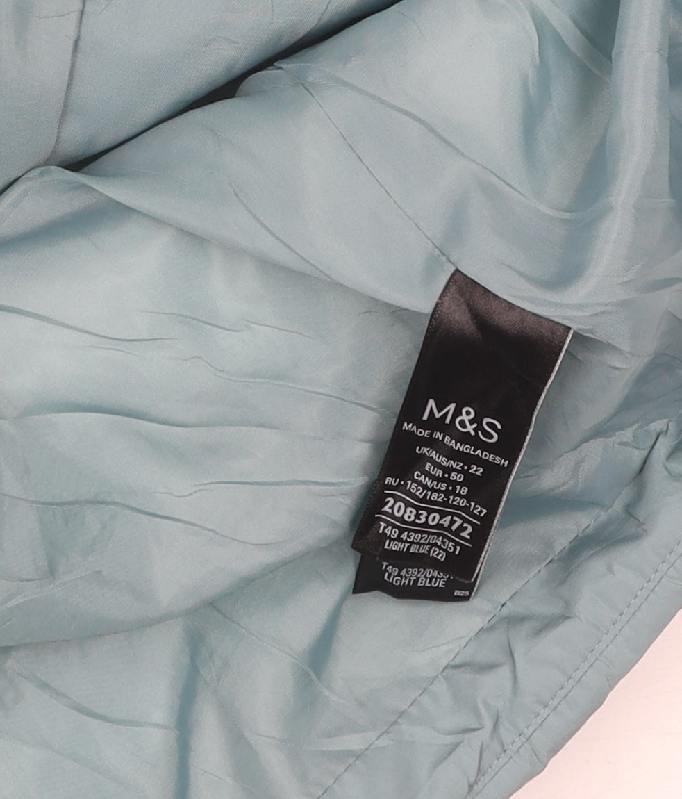Marks and Spencer Women's Blue Puffer Jacket, Size 22