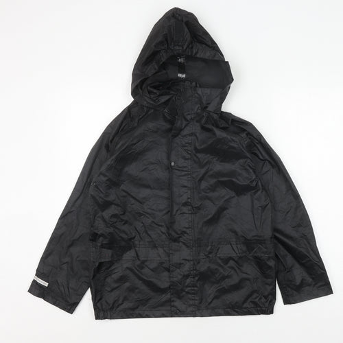 the Rainsuit Shop Boys Black Waterproof Rain Coat 11-12