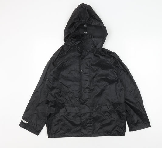 the Rainsuit Shop Boys Black Waterproof Rain Coat 11-12