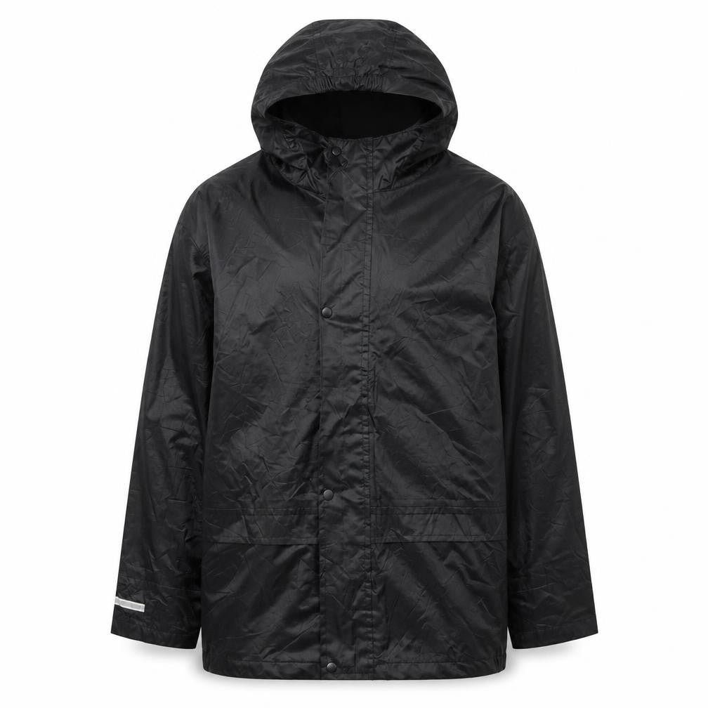 the Rainsuit Shop Boys Black Waterproof Rain Coat 11-12