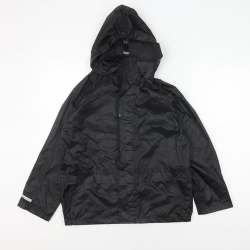 the Rainsuit Shop Boys Black Waterproof Rain Coat 11-12