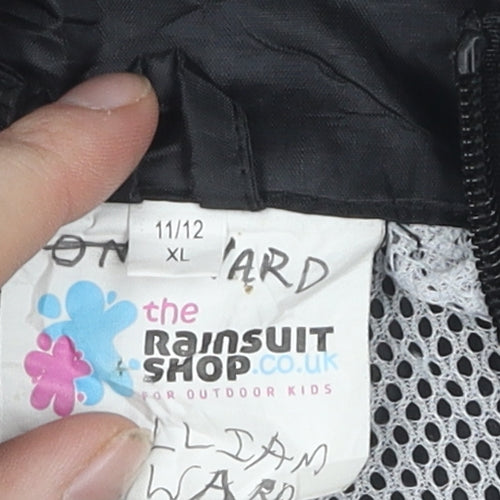 the Rainsuit Shop Boys Black Waterproof Rain Coat 11-12