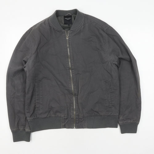 New Look Men's Grey Bomber Jacket L Casual Lightweight