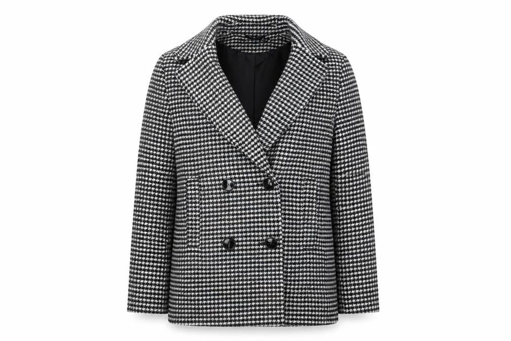 Front view of Marks & Spencer Women's Black Pea Coat -, size S, Classic