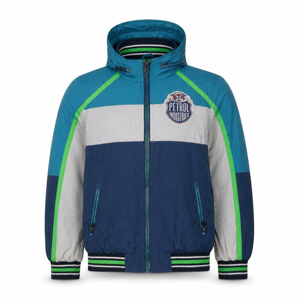 Front view of Petrol Industries boys’ blue bomber jacket 152