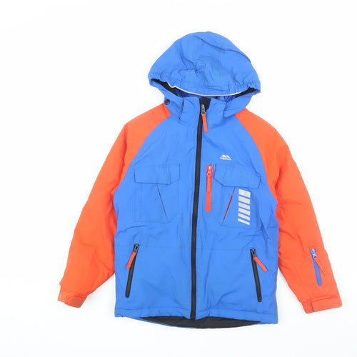 Trespass Boys Blue Orange Ski Jacket 7-8 Years Waterproof