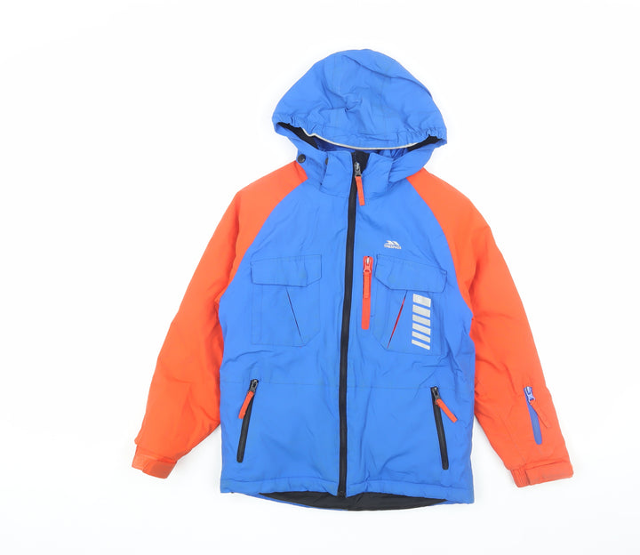 Trespass Boys Blue Orange Ski Jacket 7-8 Years Waterproof