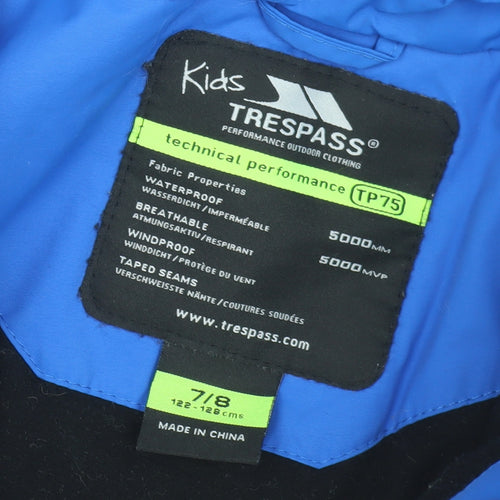 Trespass Boys Blue Orange Ski Jacket 7-8 Years Waterproof