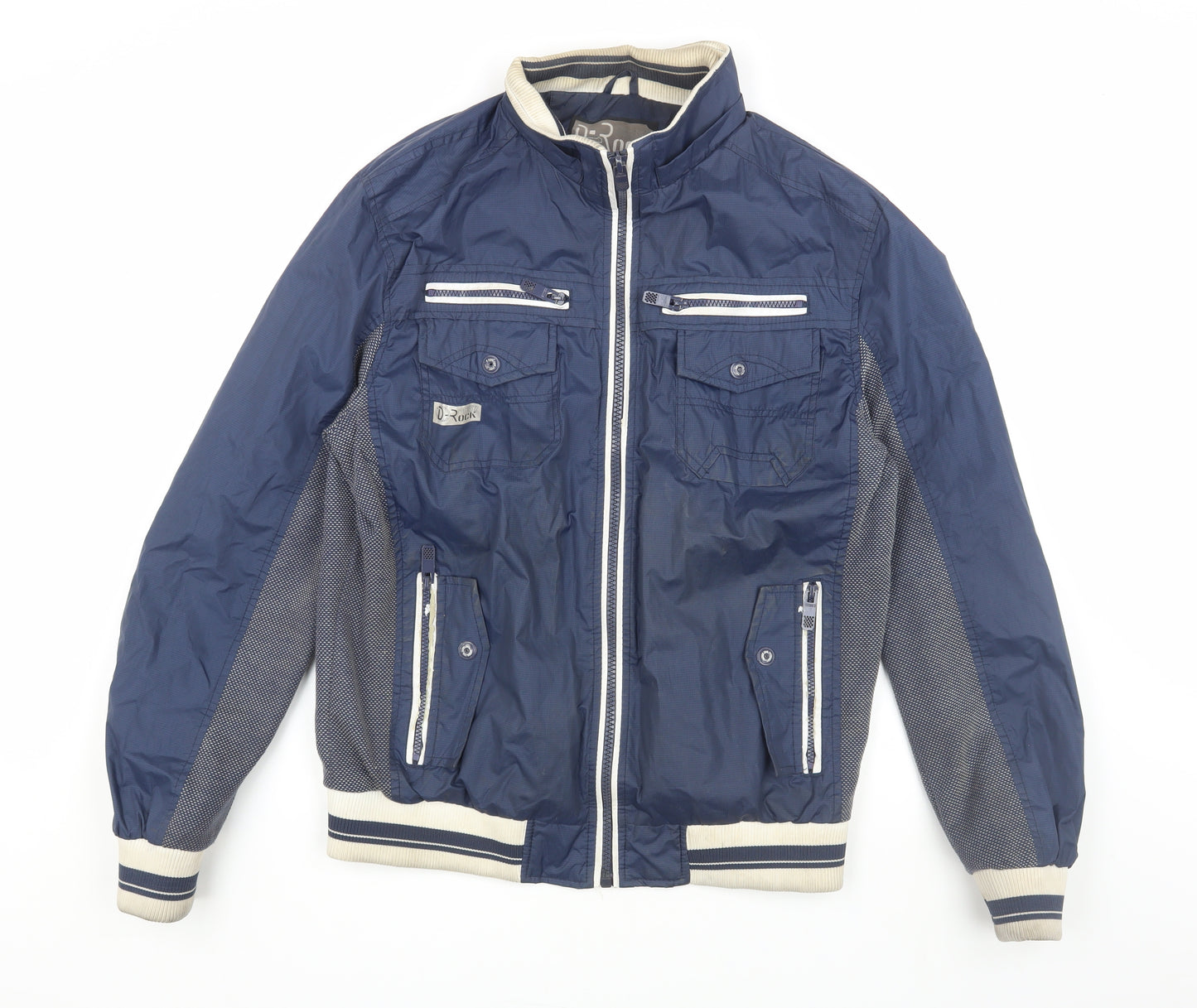 D-Rock Men's Blue Bomber Jacket XL Casual Style