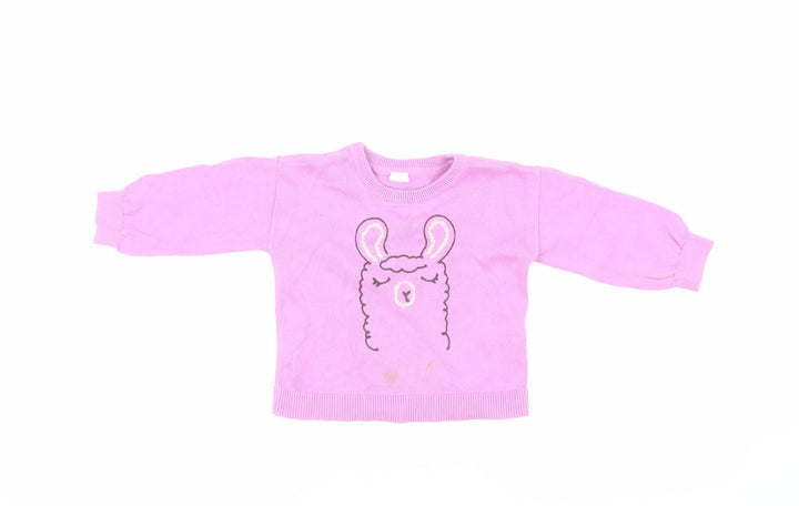 Gap Girls Pink Animal Pullover Jumper, 3 Years, Cotton