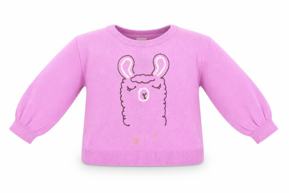 Front view of Gap girls’ pink animal jumper, 3 years, cotton