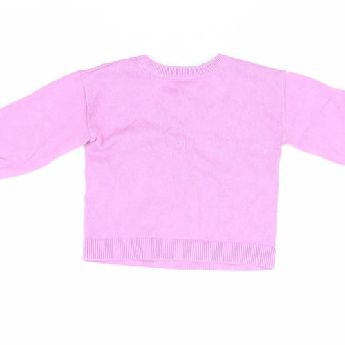 Gap Girls Pink Animal Pullover Jumper, 3 Years, Cotton