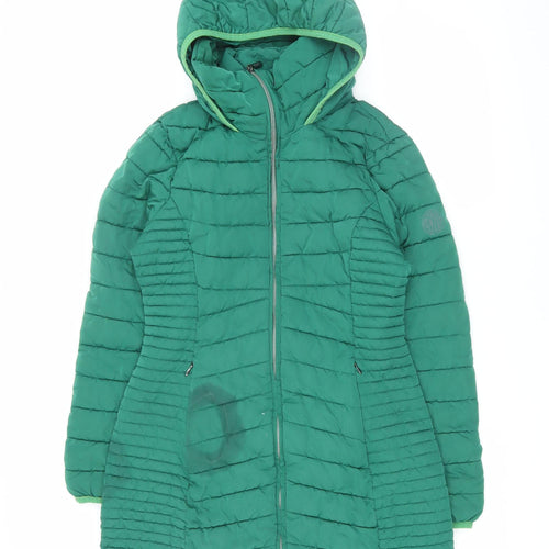 DKNY Women's Green Long Puffer Jacket S