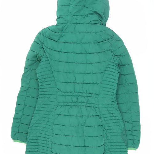 DKNY Women's Green Long Puffer Jacket S