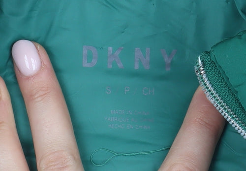 DKNY Women's Green Long Puffer Jacket S