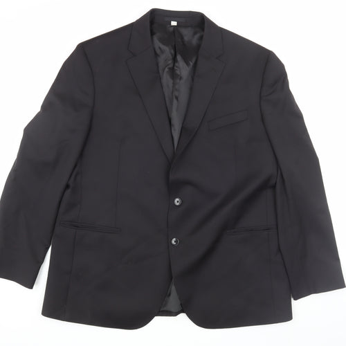 Marks and Spencer Men's Black Regular Wool Blazer 46R
