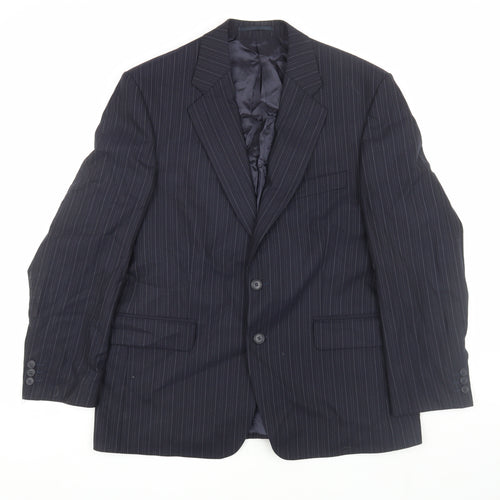 The Label Men's Black Striped Blazer, Size 42S, Formal
