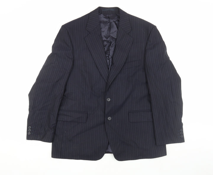 The Label Men's Black Striped Blazer, Size 42S, Formal