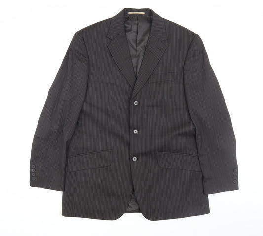 Next Men's Black Striped Suit Jacket 40S