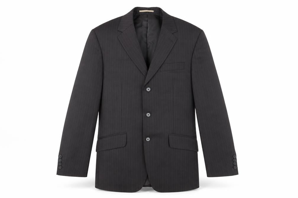 Front view of Next Men's Black Striped Suit Jacket 40S