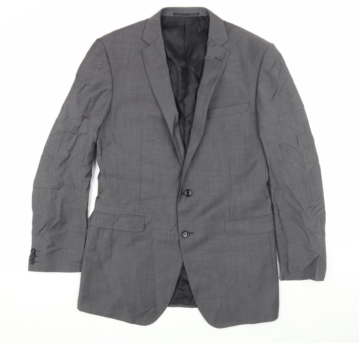 Blazer Men's Grey Wool Blazer - Size 42L, Business Formal Attire