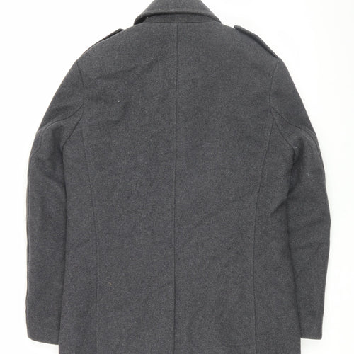 Esprit Men's Grey Military Jacket Wool Coat 38R
