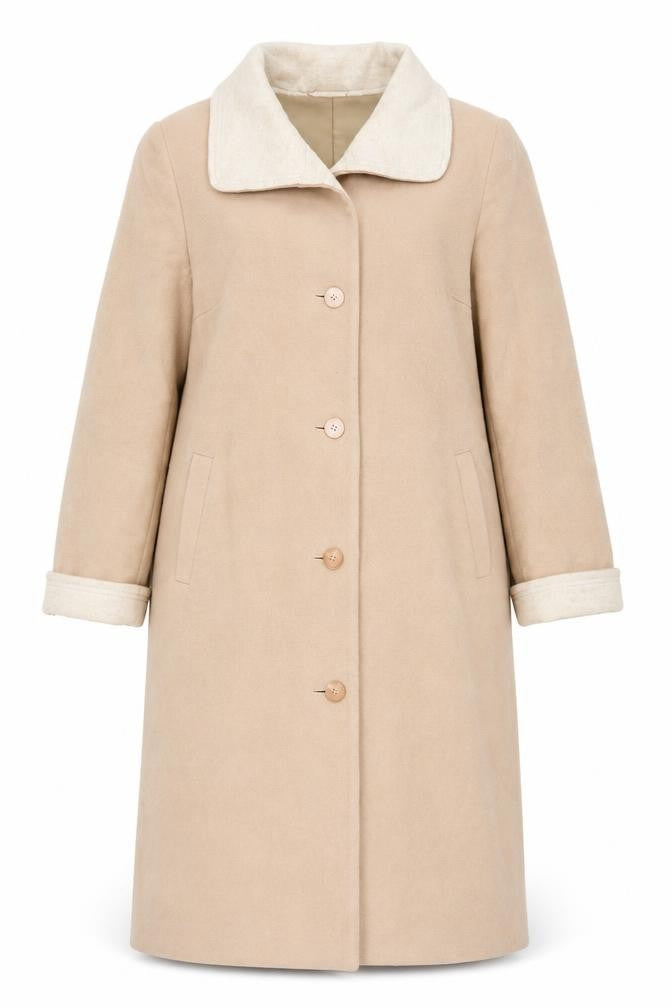 Front view of Debenhams Classics Women's Beige Coat, size 16