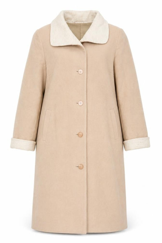 Front view of Debenhams Classics Women's Beige Coat, size 16