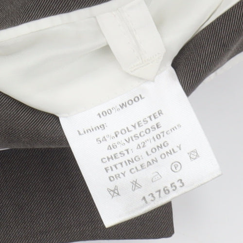 Daniel Hechter Men's Grey Suit Jacket 42 Long