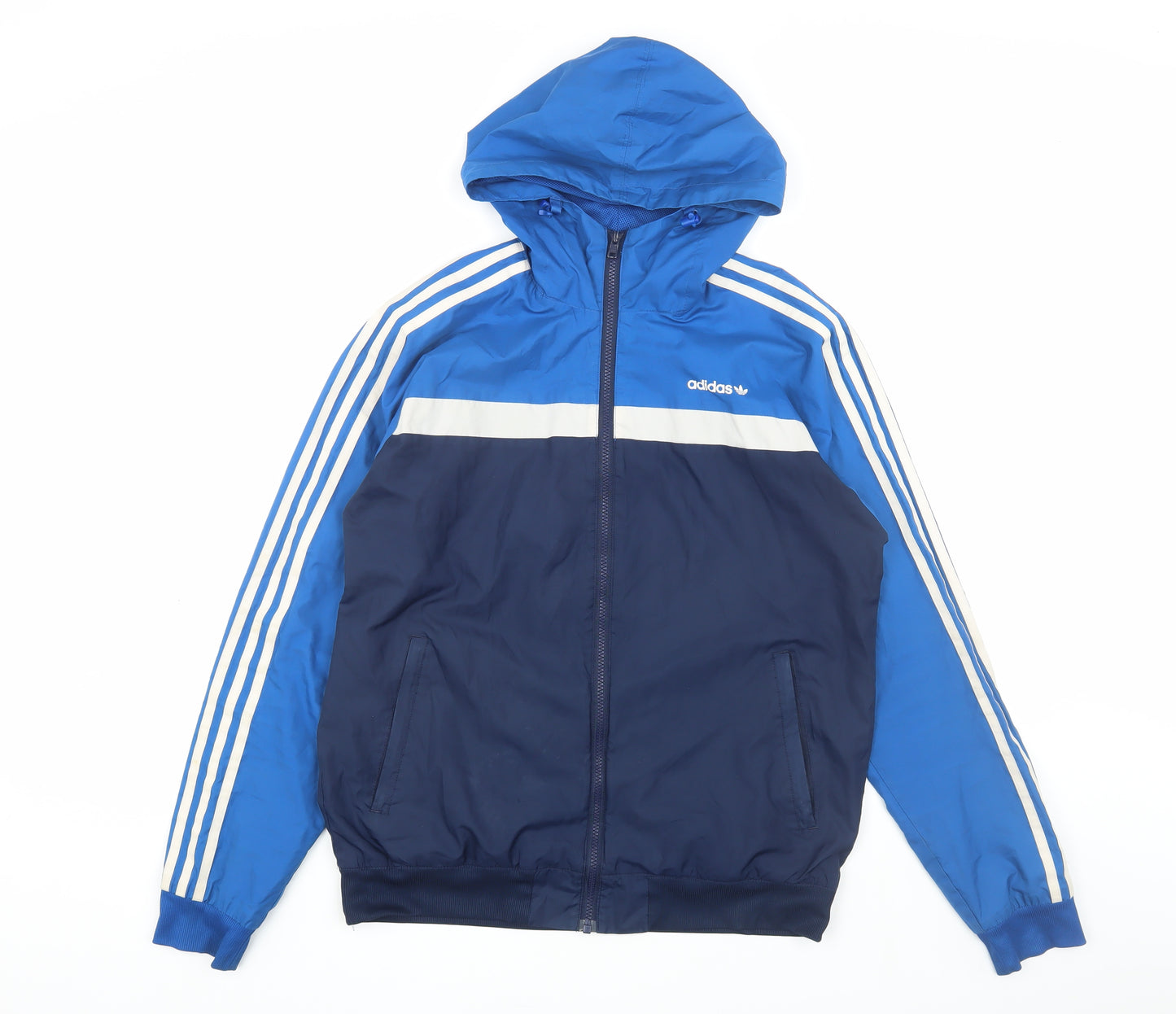 Adidas Men's Blue Windbreaker Jacket Size M