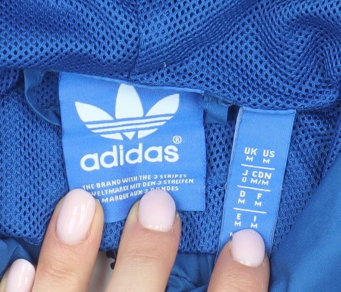 Adidas Men's Blue Windbreaker Jacket Size M