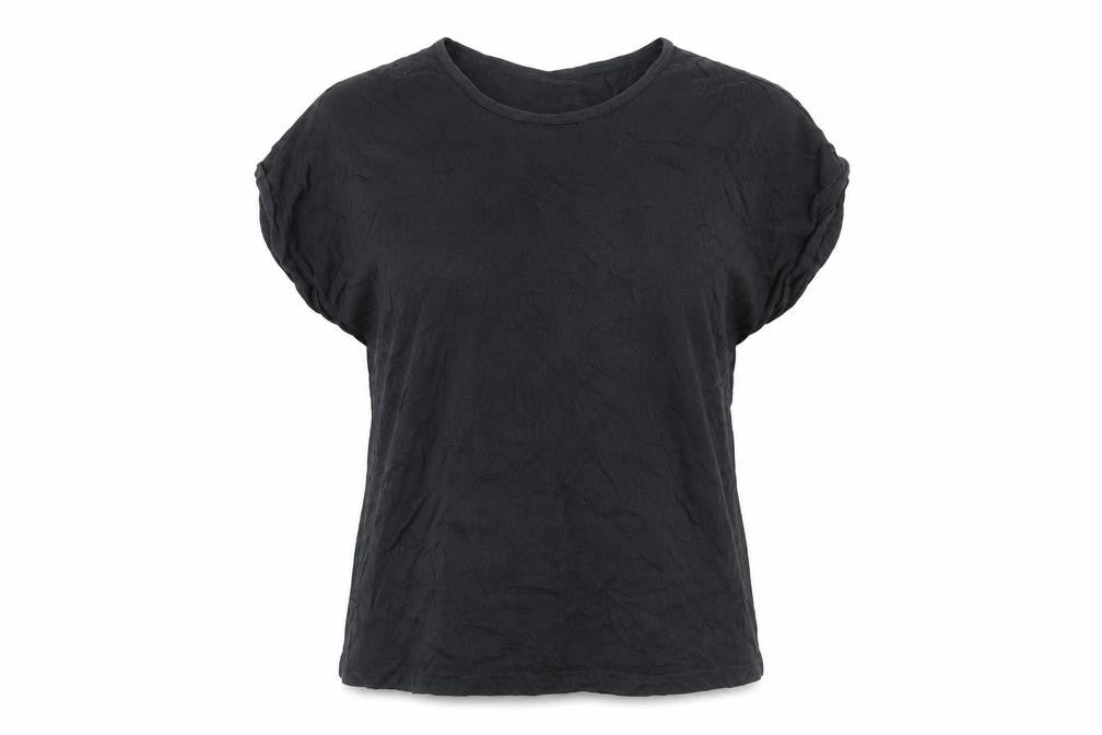 Front view of USAPRO Women's Black Basic T-Shirt, size 12
