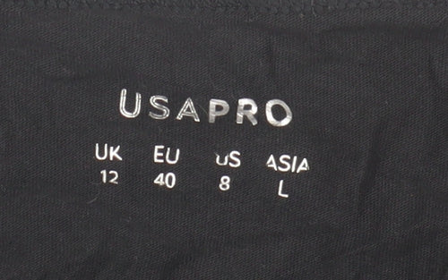 USAPRO Women's Black Basic T-Shirt Size 12