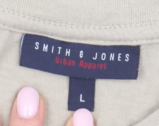 Smith & Jones Men's Beige T-Shirt Size L