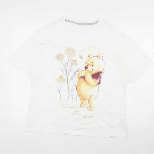 Disney Women's White Cotton T-Shirt Size 8