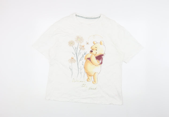 Disney Women's White Cotton T-Shirt Size 8