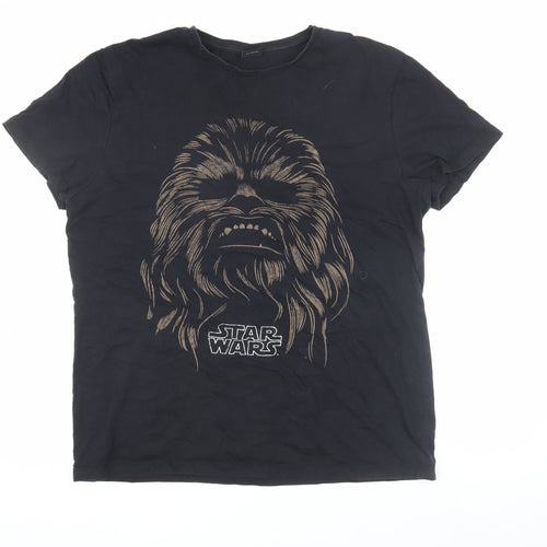 Star Wars Men's Black Chewbacca Graphic T-Shirt - L